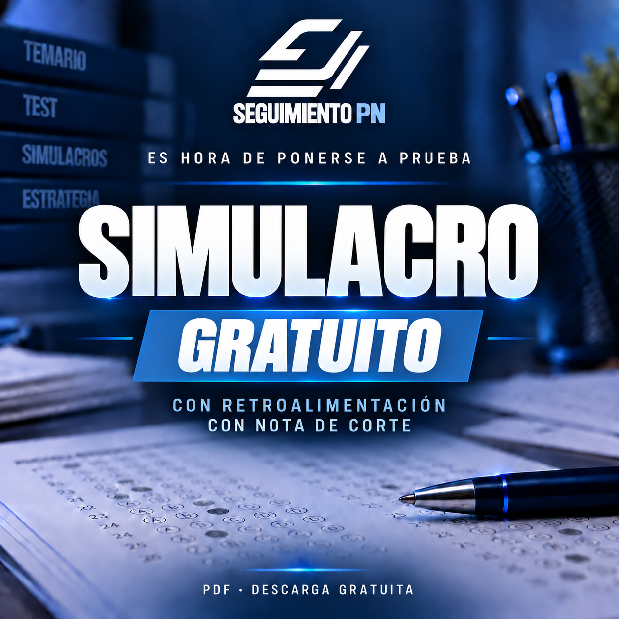 Simulacro gratuito con retroalimentación y nota de corte